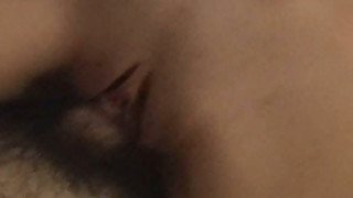 Amateur brunette rides hairy cock and gives a nice BJ on cam