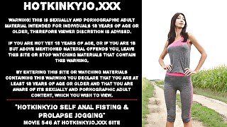 Hotkinkyjo self anal fisting & prolapse jogging