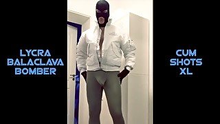 Lycra Bulge Balaclava Bomber XL Cum Shots