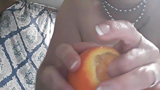 Pussy eating orange