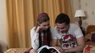 Brunette Russian schoolgirl does only anal