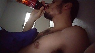 Drinking coca cola and burping