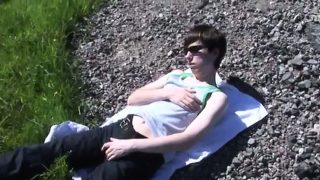 Gay sex Matt Jerks Off Outdoors!