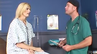 Darryl Hanah gets her pussy examined and fucked by a lewd doctor