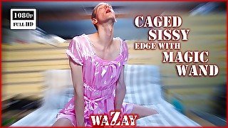 Caged Sissy Edge with Magic Wand