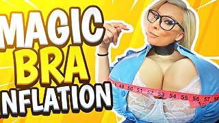 Magic bra inflation, I'm so happy to have huge tits!