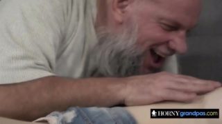 small tits horny brunette Mia Evans got fucked by hornygrandpa