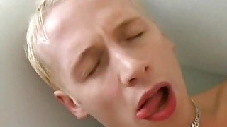 Blond-haired Twink Stroking His Really Meaty Cock