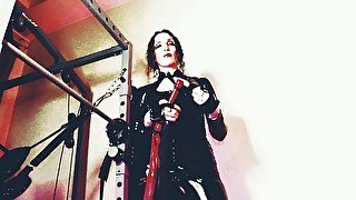 Dominatrix Big Ass Milf Mistress Eva Latex BDSM Solo Fetish Goddess Leggins Boots Toys Femdom Kink