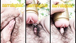 Big Clit: Fucking My New Fleshlight Until I Cum In My Tent