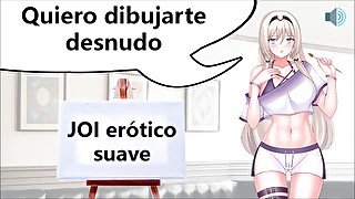 Tu mejor amiga quiere dibujarte desnudo. Audio JOI suave.