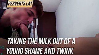 Taking the milk out of a young shame and twink