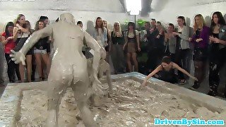 slick eurobabes mudwrestling