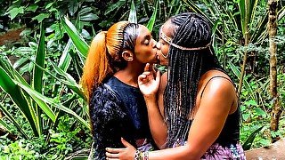 African festival outdoor lesbian makeout after the molly hits