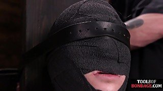 Sensory deprivation bitch caned