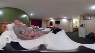 Inked Daddy Bear Stroke, Suck, Fuck, Flip and Piss in 360