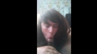 Cross Dressing Sissy Enjoying sucking a BBC