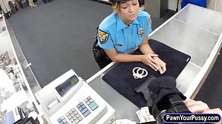 Huge boobies police officer fucked to earn extra cash