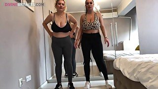 Erin and Helen Busty Step sisters Workout