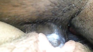 stunning thick long brolick chocolate cock covered in creamie dripping Puss