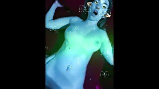 Fantasy- fucking with avatar filter on, loud moaning orgasm and cum shot on belly included