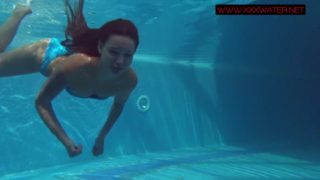 Hot Russian brunette Mia Ferrari in the pool