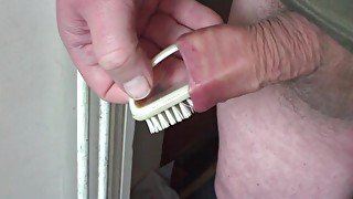 Nail brush in foreskin