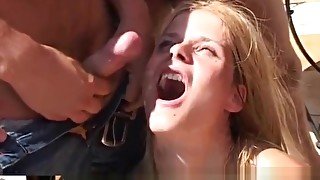 Euro puclic gang-bang with teen 18+ slut