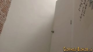 Blonde gets gloryhole cum