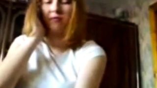 Blowjob and handjob by Redhead Russian Teen while on phone