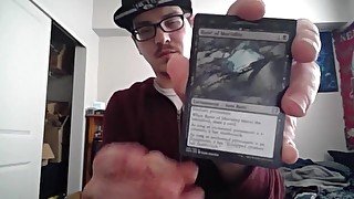 Cute Nerd Opens a Pack of Magic the Gathering Cards