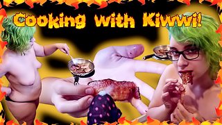 Cooking with Kiwwi and eating CUM covered BACON!