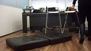 hiddenary fucks the boss in the office