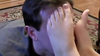 Humiliating nylon sniff