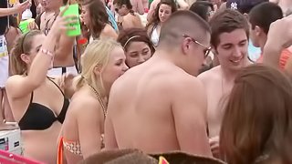 A girl rubs her butt against a man's dick at a beach in reality video