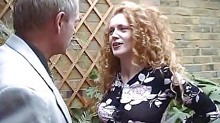 Ginger beauty banged by old fella