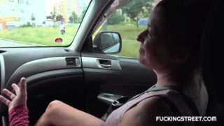 Sexy whore fucks stranger for lift