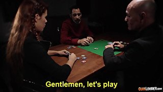 Slut poker hottie goes all in