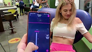 Boyfrend Controls My Orgasms With Lovense (LUSH) in Public - McDonald’s Kyiv Ukraine