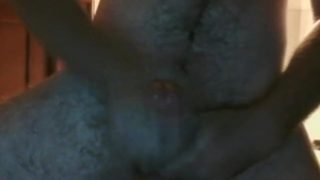 stroking my big lubed cock till cum