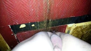 Bare back fuck at glory hole with cum eating