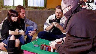 Spanish poker teen at gangbang