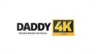 DADDY4K. Old man is very gentle with his Step sons sweet girlfriend