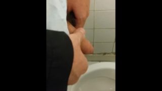 Caught hung straight mate with 18cm cock pissing