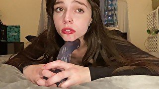 Hot Brunette Messes Up Her Makeup While Deepthroating Your Cock