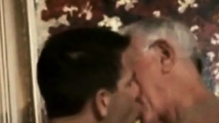 Hot mature guy with silver fox in hotel