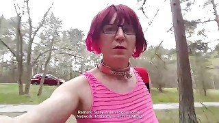 Red Head Bimbo Tits Slut Sissy Exposed Nude Public Parking Area Gets Catched By Strangers 6