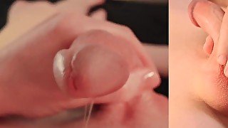 Edging with ASMR sounds, taint throbing, glans pumping with dripping precum