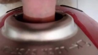 The vacuum cleaner hole and cumshot inside