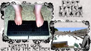 Sexy Gamer Girl Playing Minecraft With Her Feet